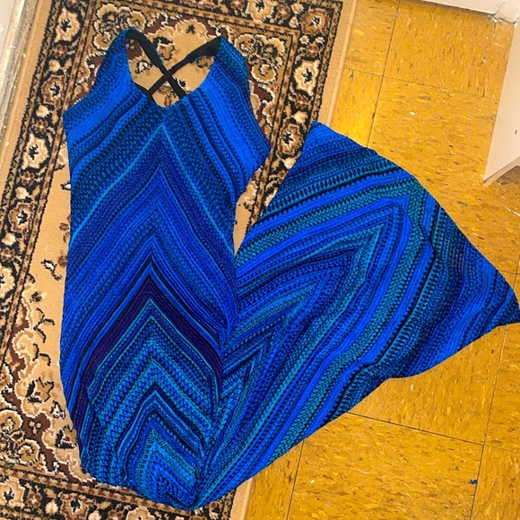 Blue Knitted Maxi Gown - Picture 1 of 5